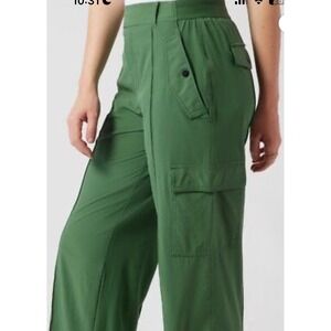 Green Cargo Pants Womens Cropped Casual Utility Trousers Workwear‎